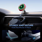 for MagSafe Car Mount Charger, 15W Zinc Alloy Fast Charging Magnetic Wireless Car Charger Phone Holders for Your Car Fits for iPhone 15 Pro Max Plus 14 13 12 Mini MagSafe Case - Red