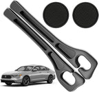Car Seat Gap Filler Organizer Compatible with Honda Accord Accessories Seat Gap Plug Blocker with Storage Slot Non-Slip Car Cup Holder Coaster Black