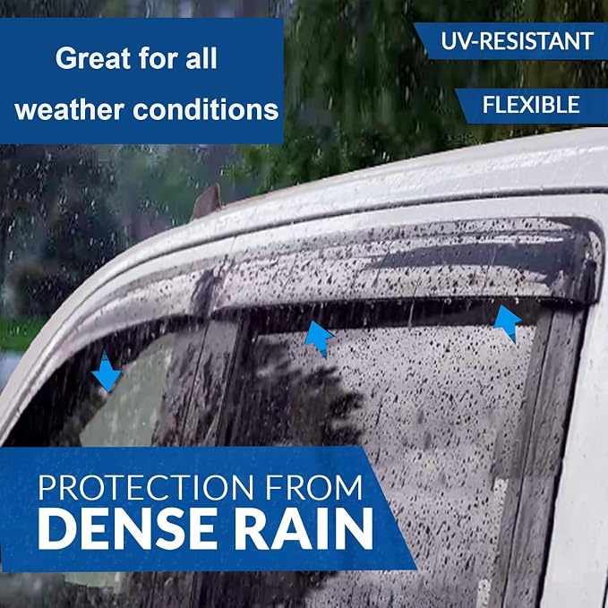 Window Visors Rain Guards for 2018-2025 Mitsubishi Eclipse Cross, 4-Piece Set Dark Smoke Window Deflectors Visors, Front & Rear Side Window Deflectors