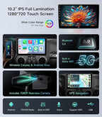 Car Radio Stereo Upgrade for Jeep Wrangler JK Compass Grand Cherokee Dodge Ram with Wireless CarPlay/Android Auto/10.2'' TouchScreen/Android13/GPS Navigation/Backup Camera (New-HC-Jeep 2+32G)