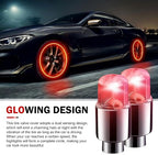 6 PCS LED Tire Valve Stem Cap Lights, 360 Degree Visibility Rotating Flash, Waterproof Wheel Lights for Trucks, Cars, SUVs (Red)