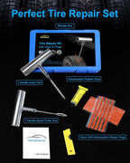 Tire Repair Kit with Plugs, Tire Plug Kit Heavy Duty Professional for Car, ATV, Motorcycle, Truck, Flat Tire Emergency Repair (Boxed Type - 16 PCs)