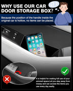 Door Side Storage Box for 2021-2025 Nissan Rogue Accessories Door Organizer Handle Pocket Insert Tray Copilot Armrest Phone Container with Black Mat(Note:Just Fit Copilot Passenger Seat Only)