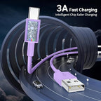 Car CarPlay Cable for iPhone 17, 16, 15 USB C Charger Cord, 3-Pack 3FT USB A to USB C Charging Cable for Apple iPhone 17/17 Pro/Air/16e/16/15 Pro Max/Plus Cord, for iPad Pro/Air,Purple