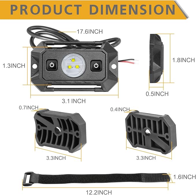 UTV LED Dome Light 12V with Switch, Universal Roll Bar Mount LED White Lights Interior Dome Light for UTV ATV Polaris RZR Can Am Car Golf Cart