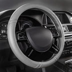 Classical Leather Automotive Universal Steering Wheel Covers,Universal Fit for Suvs,Trucks,Sedans,Cars,Vans,14.5-15inch Anti-Slip Safety Comfortable Desgin(Gray)