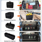 Car Trunk Organizer for SUV 60L Backseat Car Organizer Back Seat Large Storage Trunk Compartment Collapsible Car Caddy Heavy Duty Truck Storage Bin w/6 Pockets Adjustable Straps Cargo Van Jeep Sedan