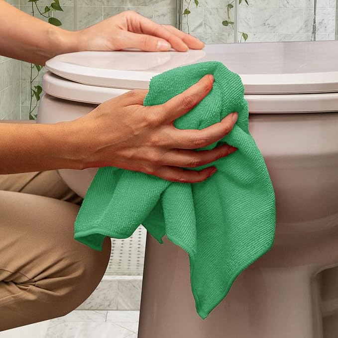 Microfiber Cleaning Cloths (Value Pack of 36) - Size 16 x 16 Inches, Highly Absorbent Cleaning Rags, Lint Free, Reusable and Washable, Microfiber Towels for Cars