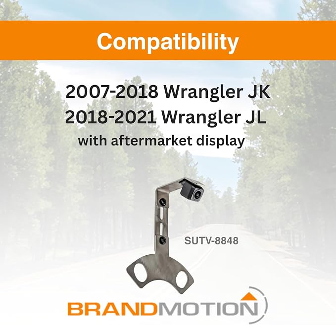 SUTV-8848 SummitView Adjustable Rear Vision System | Fits 2007-2018 Wrangler JK and 2018-2021 Wrangler JL with Aftermarket Display | Waterproof Case with Anti-Fog Lens