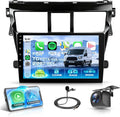 8 Core 6G+128G Android 15 Car Stereo for Toyota Yaris Vios 2007-2014, Wireless Carplay Android Auto, 9'' Touchscreen Radio with 360° Panoramic View GPS/BT 5.0/FM/DSP/5G-WiFi Backup Camera SWC