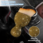Bling Car Detailing Brush, Crystal Rhinestone Non-Scratch Vehicle Cleaning Dust Brush for Air Vent & Dashboard, Soft Bristles Automotive Interior Cleaning Tool, Universal Fit (Light Tea)