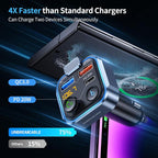 Bluetooth 5.3 FM Transmitter for Car, [PD 20W + QC 3.0] [Stronger Microphone & HiFi Bass Sound] Cigarette Lighter Radio Music Adapter Charger, Supports Hands-Free Siri Google Assistant