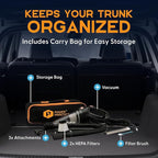 Handheld Cordless Vacuum Cleaner, Rechargeable Portable Car Vacuums W/Strong Suction, Bag & Attachments, Small Vac Cleaner for Car, Couch, Home, Car Suction Cleaner