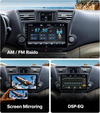 QLED Linux Car Stereo for Toyota Highlander 2008-2014 - Fast Boot Wireless CarPlay & Android Auto Radio, AHD 1080P Backup Camera, Bluetooth, SWC, AM/FM, Dash Kit Replacement