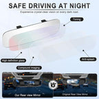 Frameless Rear View Mirror, Universal 11.81'' (300mm), Wide Angle Panoramic Convex Rearview Mirror, Clip-on to Original to Eliminate Blind Spot for Cars SUV Trucks