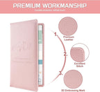 1Pack Car Registration and Insurance Holder,Car Document Holder for Cards License with Magnetic Shut,Vehicle Glove Box Car Organizer for Documents, Cards, License(Embossed leather Pink)