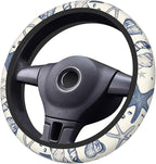 Car Steering Wheel Cover with Anti-Slip Lining, Universal 15 inch Wheel Cover, Fashion Car Interior Accessories for Women Men - Sea Starfish Shells