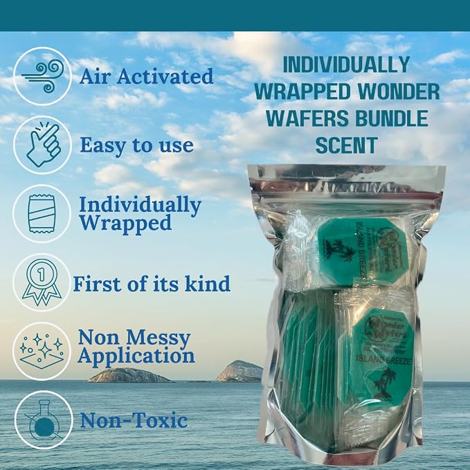 Wonder Wafers 75 Count Air Fresheners Individually Wrapped, Island Breeze Fragrance