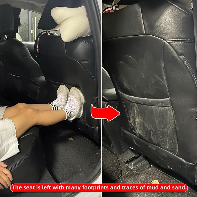 Seat Back Protector,Shields Seat Backs From Kicks and Adds Storage | kick mats back seat protector easy to install and clean, well-crafted, sturdy, durable and stylish.2 Pack
