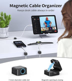 9 Pack Magnetic Cable Clips Cord Organizer,Desk Cable Management Accessories,Cord Clips,Adhesive USB Wire Holder Keeper Organizer for Home Office Desk Phone Car Wall Desktop Nightstand cable organizer