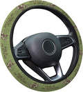 Olive Green Cat Quote Steering Wheel Cover, Polyester Car Wheel Grip, Universal 15 Inch for Cars SUVs Trucks