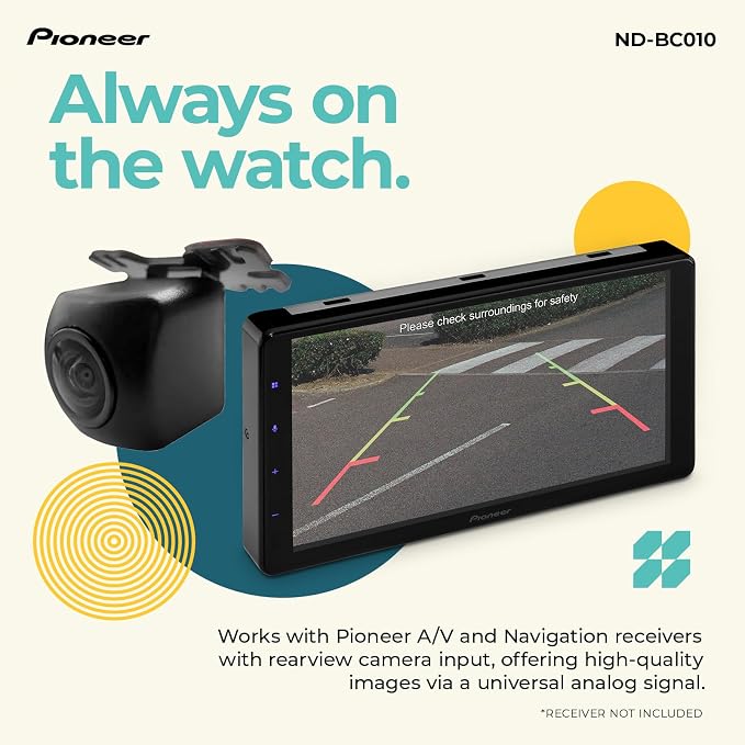 ND-BC010 Rearview Camera - Universal Backup Camera, 155 Degree Wide Angle View, High Resolution Images, Clear Night Vision, Flexible Installation, Compatible with in-Dash Receivers