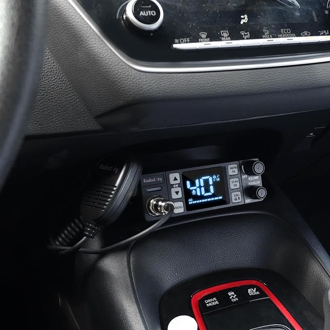 CB-606 CB Radio, 40 Channel Mobile CB Radio with AM/FM/PA Modes, 2.2’’ LCD Screen, Instant Channel 9/19, VOX, Roger Beep, TOT, ASQ/SQ, for Off-Road Adventure