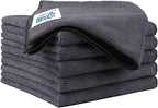 Grey Microfiber Cleaning Cloth 6 Pack, 12.5 x 12.5 inch Microfiber Towels for Cars, Ultra Absorbent Car Washing Cloth, Lint Free Streak Free Cleaning Rags for Car, Kitchen, and Window