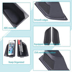Rear Door Side Storage Box Compatible with Audi Q4 E-Tron 2022 2023 2024 2025, 2PCS Car Back Door Side Armrest Grab Handle Groove Storage Organizer Tray Pocket Slot Mat Insert ABS Accessories