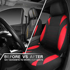 Neoprene Wetsuit Seat Covers, Waterproof Car Seat Covers Front with 5mm Composite EVA, Universal Fit for Car,Sedan, SUV TrucksAnti Slip, Airbag Compatible(Black and Red