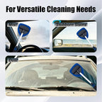 7 PCS Windshield Cleaning Tool, 19" Windshield Cleaner Kit with Extendable Handle, Microfiber Towel Pads, Brush, Empty Spray Bottle for Auto Glass Interior (Blue)