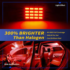 Car Interior LED Lights Accessories with 194 168 T10 / BA9S / DE3175 6418 211-2 578 Festoon Adapters, 48-SMD Panel Lamps for Dome Map Door Trunk Courtesy License Plate Lights (Brilliant Red)