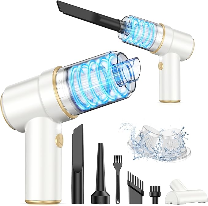 Handheld Car Vacuum Cleaner, 9000PA Vacuum Cleaner & Air Duster, 120W High Power Vacuum Portable Cordless, Hand Held Vacuum Rechargeable with Multi-Nozzles & LED Light for Home, Car, Office