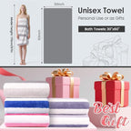 Bath Towels, Pack of 4, 30"x60", Large Microfiber Towel Set, Ultra Soft, Super Absorbent, Fast Drying, Perfect for Suana, Shower, Pool, Sport, Travel, Fitness, SPA,Yoga, Cabana Stripe Grey
