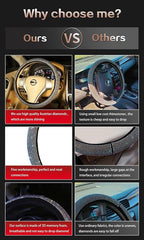 Bling Bling Women Steering Wheel Cover for car, 15 Inch Universal White Crystal Rhinestone Diamond Bling Accessories Anti-Slip Wheel Protector