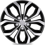 4-Pack Universal Hubcaps Wheel Covers Replacement R16, Steel Wheel Rim Cover for Most Cars Trucks Sedans SUV, 16" 16 in Hub Caps (Silver+Black Color, 16 inch)