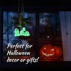 Crochet Glowing Ghost Car Air Freshener, Halloween Car Decor, 15ml Refillable Oil Diffuser Bottle with Hanging Crochet Decor for Car Rearview Mirror, Handmade Halloween Gifts