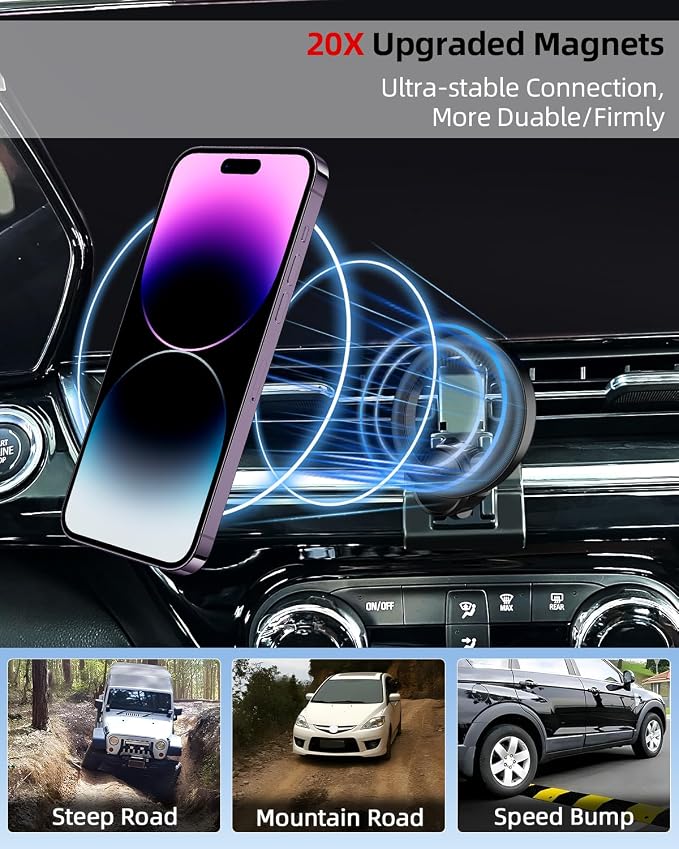 PZK Car Phone Mount for Chevy Trax 2024 2025 Accessories Custom Air Vent | Chevy Magnetic Car Phone Holder Compatible with MagSafe Hands Free 360° Rotation Cell Phone Cradles for All Smartphone