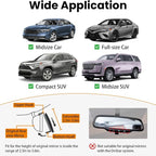 Panoramic Rear View Mirror 12 Inch Chrome Anti-glare for Car SUV | Universal Convex Clip on Large Rear Mirrors Car Interior Extra Big Wide Angle Rearview Mirror Extender to Reduce Blind Spot