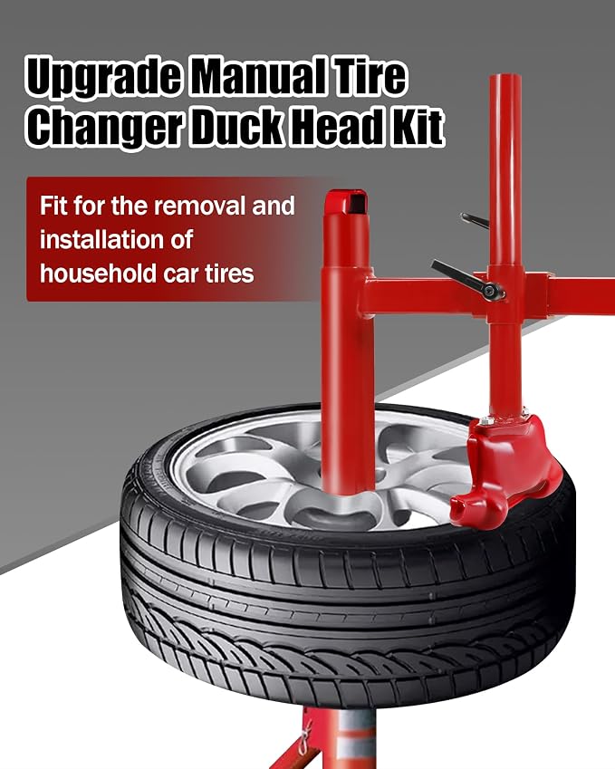 Upgrade Manual Tire Changer Duck Head Kit with Silver Cone, with Tire Changer Duck Head Fit for Most Car, Trucks, SUVs, ATV Tires (Without Silver Cone)