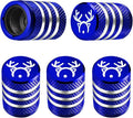 Tire Valve Stem Cap Cover - (5 Pack) Tire Air Cap Corrosion Resistant Christmas Reindeer Antler Antlers Auto Accessories Decoration for Car Truck Bike Blue
