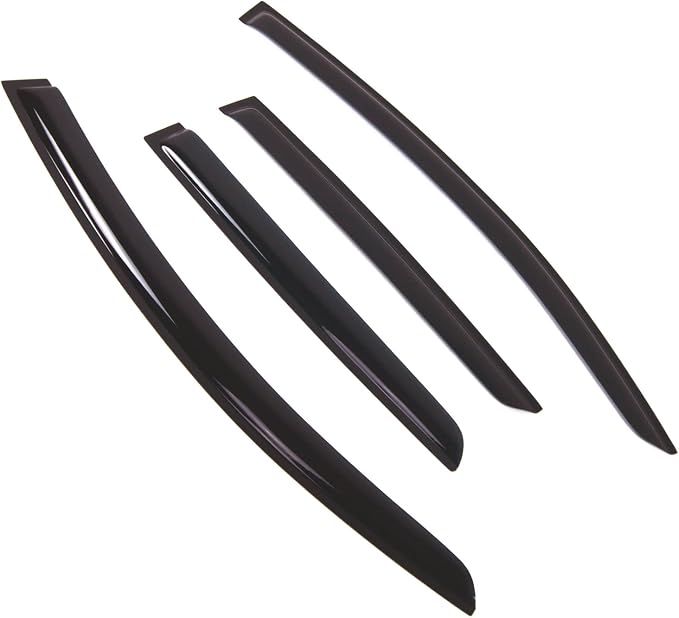 WD2-686 Dark Smoke 4 Pcs Set Window Visor (Outside Mount) Deflector Rain Guard Compatible with 2013-2015 Chevrolet Spark