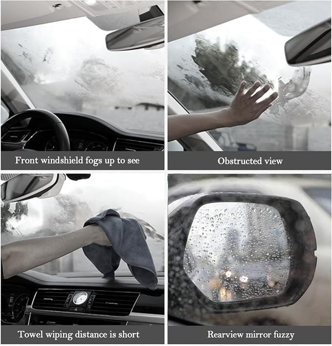 Car Windshield Cleaner Tool,3 in 1 Car Window Cleaner Tool Kit with Retractable Handle & 2 Re-Usable Microfiber Pads,180° Swivel Cars Cleaning Tools for Auto Outside/Inside