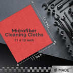Microfiber Cleaning Cloth, 24 Pack Reusable Microfiber Towels for Cars Lint Free Cleaning Shop Towel Rags for Home Kitchen Automotive Bar Mechanic Restaurant Garage, 11"x 12", Red