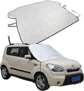 Car Windshield Snow Cover Compatible with Kia Soul 2010-2023 2024 2025+, Windshield Cover for Ice and Snow, 4-Layer Protection for Snow, Ice, UV, Frost Wiper & Mirror Protector, Sunshade Cover