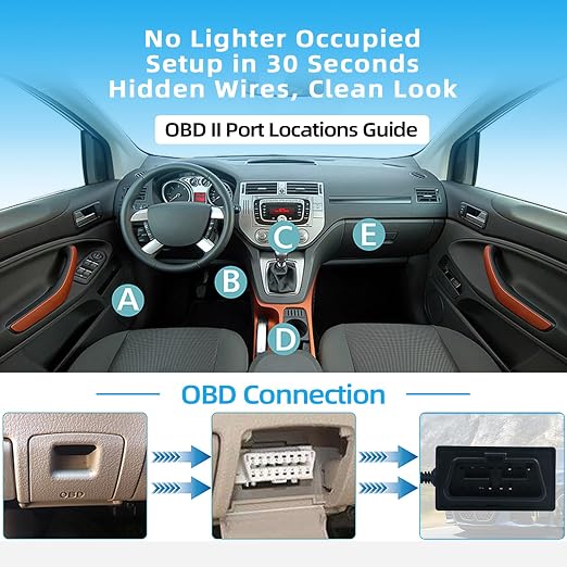Dash Cam Hardwire Kit，OBD Power Cable for Dash Camera ，USB Type C Adapter Hardwire Charger Cable for Dashcam with Low Voltage Protection(11.6V Auto-cutoff ) 24h Parking Mode for Dashcam,GPS ,Radar