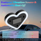 Upgrade Car Light LED Ambient Lights Heart Solar Lights Solar-Powered Heart-Shaped Neon Lights for Car Window Decorative 5 Modes Interior Outdoor Decor (Rainbow-2Pcs)