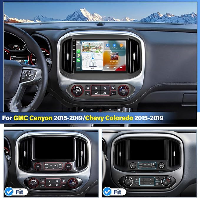 2+64G Car Radio for Chevy Colorado GMC Canyon 2015 2016 2017 | Car Stereo with Wireless Carplay Android Auto Bluetooth Touch Screen with WiFi FM GPS SWC Backup Camera