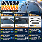 2019-2026 in-Channel Rain Guards for Dodge Ram 1500 Side Window Visor Deflectors Crew Cab Only Tinted Vent Shade Protectors 2020 2021 2022 2023 2024 2025