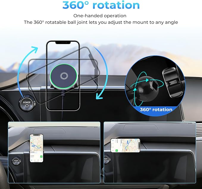 Magnet Phone Mount for Lexus RX RX350 RX350h RX500h 2023-2026 Accessories 14-inch Screen, 360° Rotation for Magsafe Wireless Charger Phone Holder